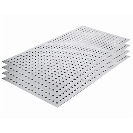 Alligatorboard Alligator Board ALGBRD17X33GALVKIT Metal Pegboard Panel Kit without Flange/10 Hooks/Gloves - Pack of 4 ALGBRD17X33GALVKIT